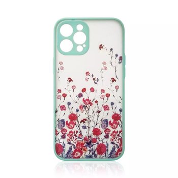 Design Case etui do iPhone 12 Pro pokrowiec w kwiaty jasnoniebieski - 4kom