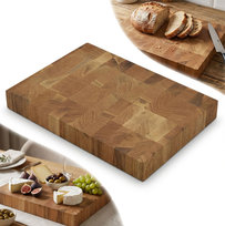 DESKA do krojenia END GRAIN SZTORCOWA DĘBOWA olejowana 32x24x4 solidna BLOK PEEWIT
