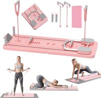 Deska do pilatesu do domu, 5 En 1, składana mini deska do pilatesu z timerem, do treningu rdzenia, talii, nóg, ramion i pleców, 2025 ulepszona maszyna do pilatesu (różowa) Inna marka