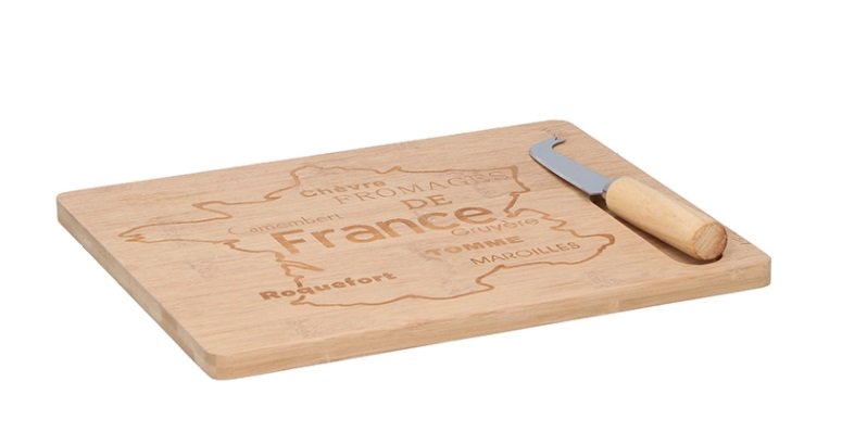 Zdjęcia - Deska do krojenia / podstawka Alpina Deska drewniana 'France' z nożem do serów 
