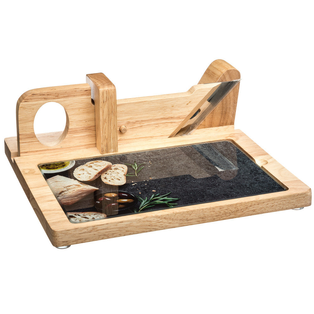 Deska kuchenna z krajalnicą SECRET DE GOURMET, brązowa, 26x10 cm
