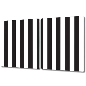 Deska Kuchenna z Wyjątkowym Printem - 2x 40x52 cm - Czarno-biały wzór w paski - Coloray