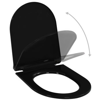 Deska sedesowa wolnoopadająca vidaXL, czarna, 46x36,5 cm - vidaXL
