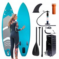 DESKA SUP PADDLE BOARD 320 CM POMPOWANA DO PŁYWANIA WYTRZYMAŁA ZESTAW