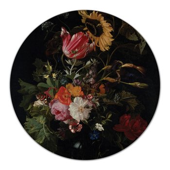 Deska szklana podkładka dekor Bukiet kwiatów fi40, Coloray - Coloray