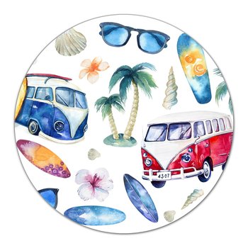 Deska szklana podstawka Surfer Plaża Hawaje fi40, Coloray - Coloray
