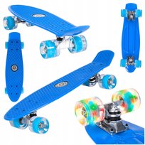 Deskorolka fiszka dla dzieci młodzieży mocna niebieska świecące koła LED