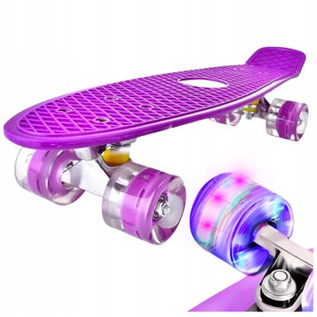 DESKOROLKA FISZKA LED ŚWIECĄCE KOŁA RGB FISHBOARD 56CM DLA DZIECI FIOLETOWA - Eddcom