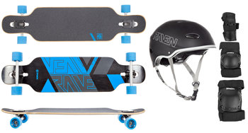 Deskorolka Longboard RAVEN Torex Blue+kask+ochraniacze - Raven