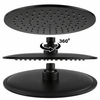 Deszczownica prysznicowa 25 cm SLIM czarna okrągła natrysk Yoka Home Yoka Home