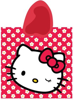 Detexpol, Hello Kitty, Poncho, Czerwony, 60x120 cm - Detexpol