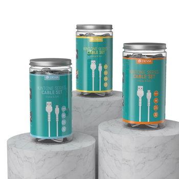 Devia, Kabel Kintone USB - microUSB 1,0 m 2,1A, biały zestaw 30 szt V2 - Devia