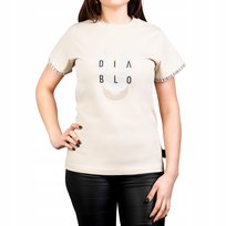  DIABLO Damska Koszulka Bawełniana Wygodna Uniwersalna Przewiewna Beżowa L