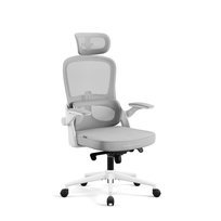 DIABLO Fotel Biurowy Ergonomiczny Obrotowy Wygodny V-Light Biało -szary
