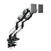 DIABLO Uchwyt na Monitor do 49″ LED RGB 8 Kolorów X-ARM DUAL Biało-czarny