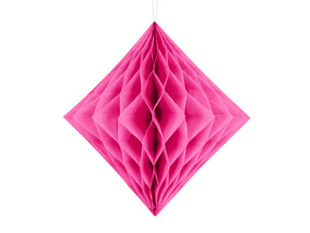 Diament bibułowy, ciemny różowy, 20 cm - PartyDeco