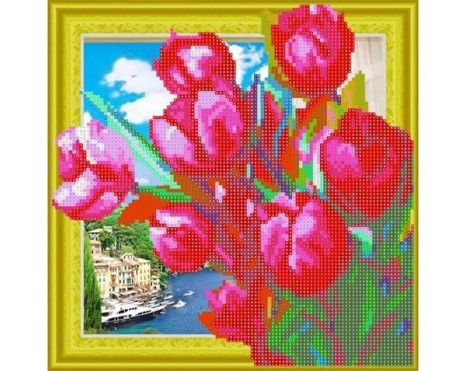 Фото - Творчість і рукоділля Diamentowa mozaika 30x30 tulipany