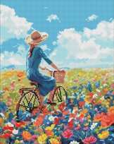 Diamentowa mozaika - Podróż w kwiatach 40x50cm