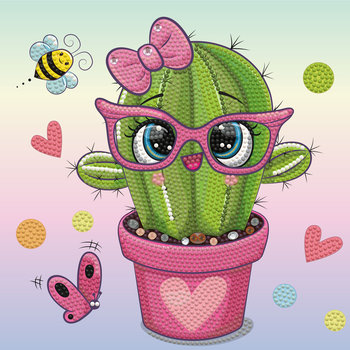 Diamond Dotz, Zestaw kreatywny dla dzieci  haft diamentowy Pretty in pink cactus - Diamond dotz