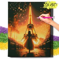 DIAMOND PAINTING 5D z RAMĄ Paryż Haft Diamentowy Duży Podróż do Paryża Mozaika 40x50 cm
