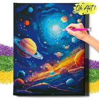DIAMOND PAINTING 5D z RAMĄ Planety galaktyki Haft Diamentowy 30x40 Mozaika Kosmos Oh Art!