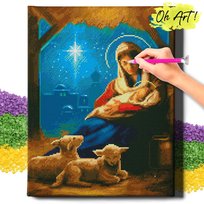 Diamond Painting 5D Z Ramą Religia Haft Diamentowy Duży Boże Narodzenie Mozaika 40X50 Cm