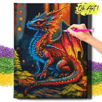 Diamond Painting 5D Z Ramą Smok w lesie Haft Diamentowy 30X40 Mozaika Zwierzęta Dla Dzieci Oh Art!