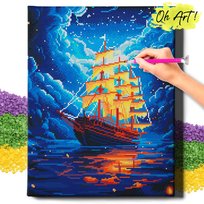 DIAMOND PAINTING 5D z RAMĄ Statek Haft Diamentowy Duży Magiczny statek Mozaika 40x50 cm