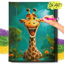 Diamond Painting 5D Z Ramą Uśmiech Żyrafy Haft Diamentowy 30X40 Mozaika Zwierzęta Dla Dzieci Oh Art!