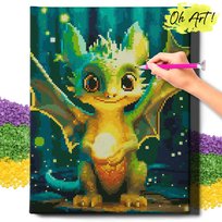 Diamond Painting 5D Z Ramą Zielony smok Haft Diamentowy 30X40 Mozaika Zwierzęta Dla Dzieci Oh Art!
