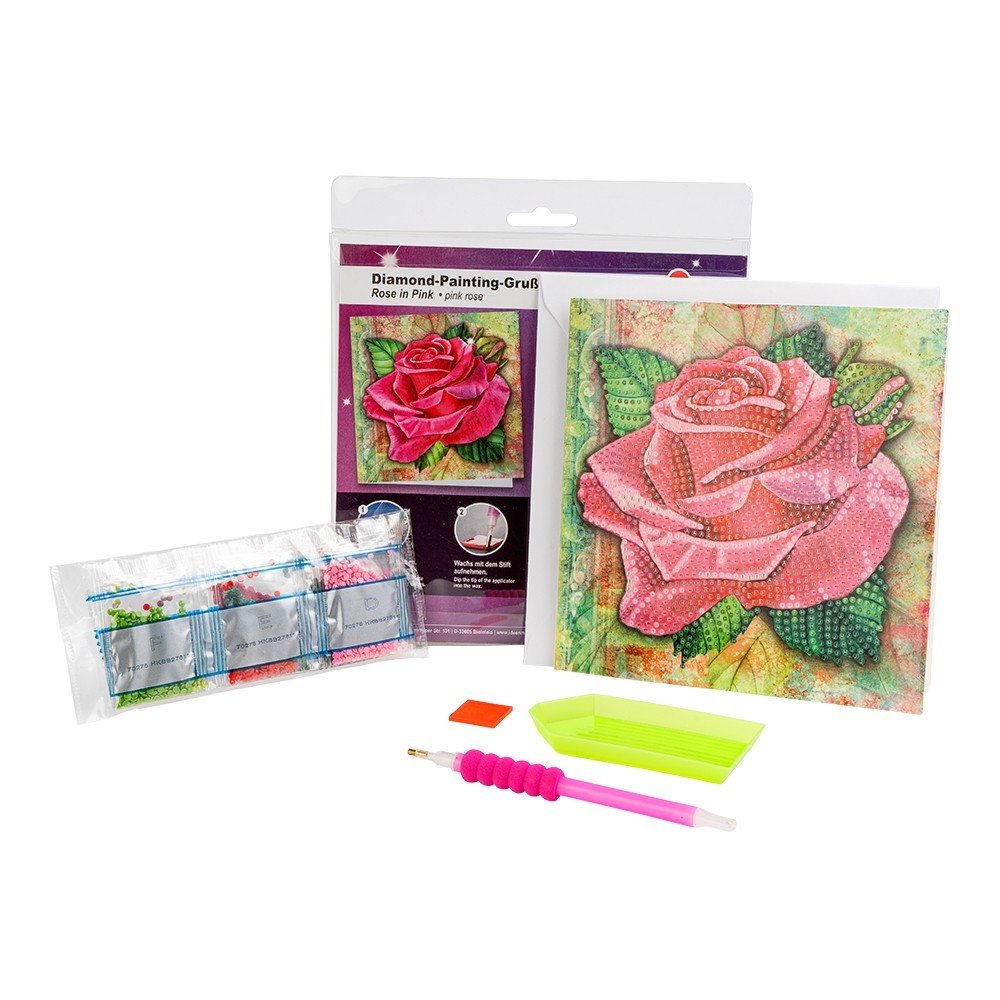 Diamond Painting, Kartka Róża, Rozm. 16X16Cm Inna marka Sklep