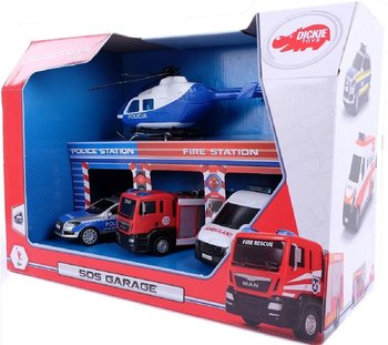 Dickie, samochody w garażu, zestaw - Dickie Toys