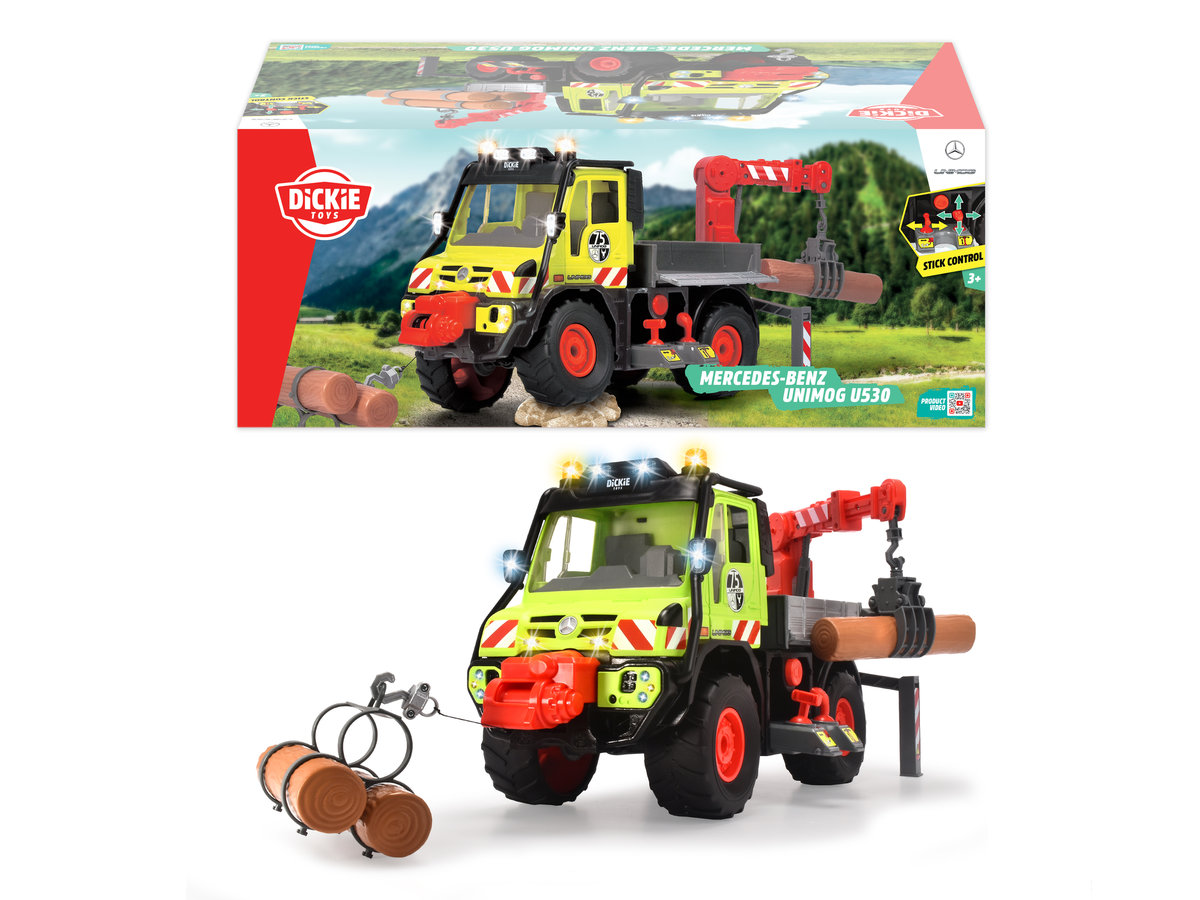 Dickie Toys Unimog U530 Fire Rescue - Camion Pompieri 50 Cm Con Acqua, Verricello, Droni E Suoni - Giocattolo Per Bambini 3+ Anni