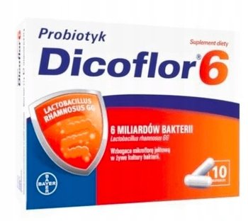 Dicoflor 6, Probiotyk kwas mlekowy, 10 kaps. - Bayer