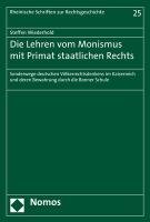 Die Lehren vom Monismus mit Primat staatlichen Rechts - Wiederhold Steffen