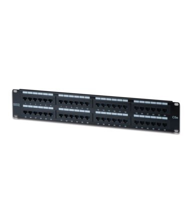 Digitus Patch panel 19' 48 portów, kat.5e, U/UTP, 1U, czarny (kompletny)-Zdjęcie-0