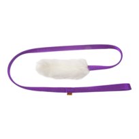 Dingo Szarpak naturalne futro owcze z długą rączką zabawka szarpak dla psa - fioletowa rączka