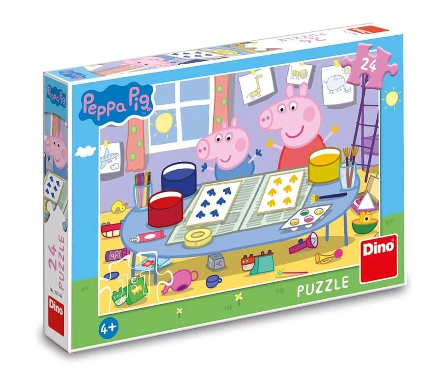 Dino Toys, Puzzle Świnka Peppa: Artyści, 24 elementy dla 4 latków ...