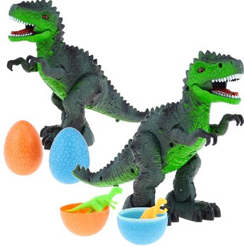 Dinozaur interaktywny, chodzi i świeci + 2 jaja - SuperZabaweczki