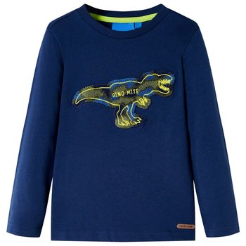 Dinozaur Longsleeve 128 Granatowy - 100% bawełna, - Zakito Europe