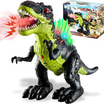 Dinozaur T-Rex Interaktywny Figurka Chodzący Świeci Wydaje Dźwięki Zieje Parą 37 Cm
