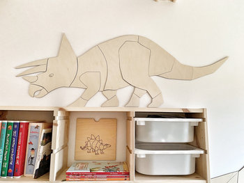 Dinozaur Triceratops dekoracja ścienna origami Rozmiar XL - Cut It Now