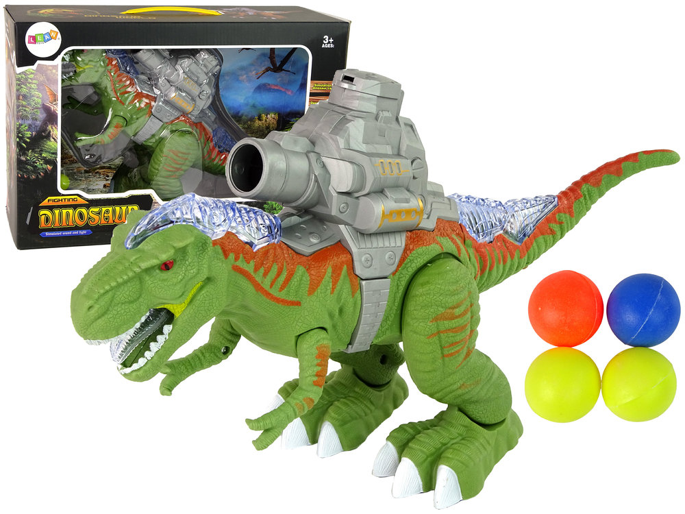 Zdjęcia - Figurka / zabawka transformująca LEAN Toys Dinozaur z Katapultą Chodzi Strzela Zielony 