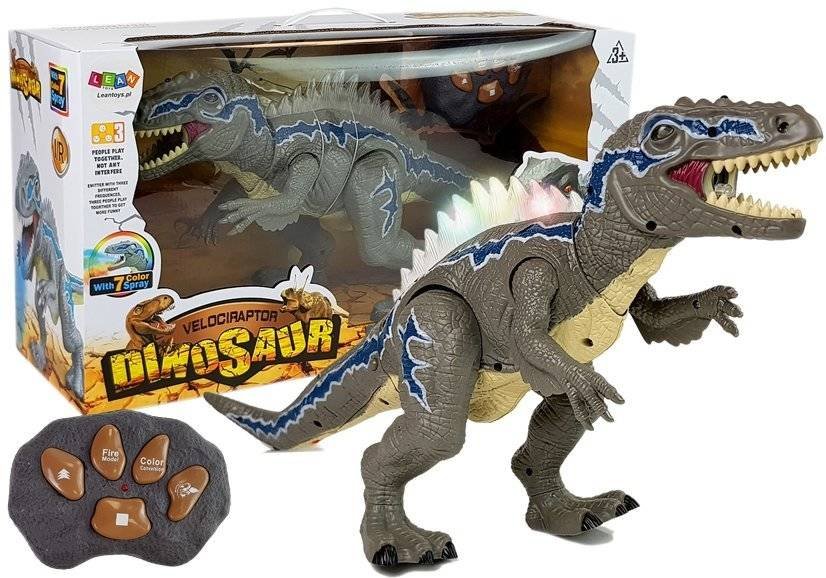 Zdjęcia - Figurka / zabawka transformująca LEAN Toys Dinozaur Zdalnie Sterowany Tyranozaur Świeci Szary 