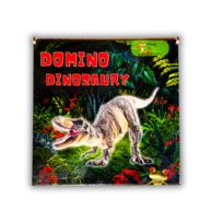 Dinozaury domino. drewniane domino, gatunki dinozaurów