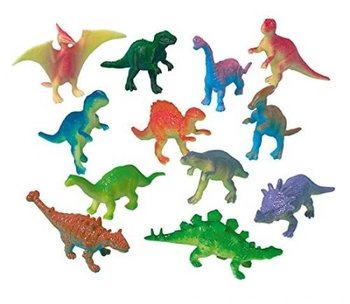 Dinozaury figurki ozdobne na prezent dekoracja x12 - AMSCAN