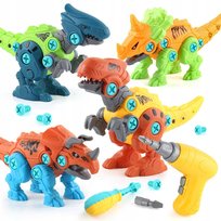 Dinozaury Klocki Zabawka Do Skręcania Rozkręcania Dinozaur Konstrukcje Z Wkrętarką  Figurki Dinozaury