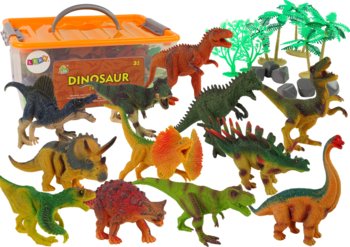 Dinozaury Zestaw Figurek Akcesoria Pudełko 24 szt. - Lean Toys
