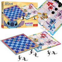 DISNEY Lilo i Stitch Gra planszowa, rodzinna 2w1 dla dzieci, warcaby i młynek Trefl 6+