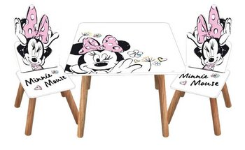 Disney Myszka Minnie Miki Mini Biały Stół Stolik Krzesła - MPMAX